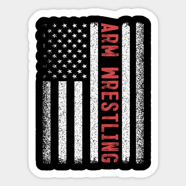 Arm Wrestling American Flag 4th of July Archer Sticker by magazin